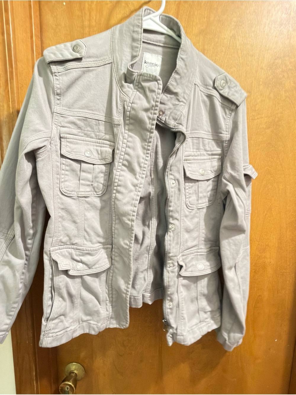 Kensie Light Gray Utility Jacket